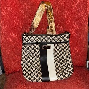 Kate Spade Black and Cream Geometric Shoulder Bag